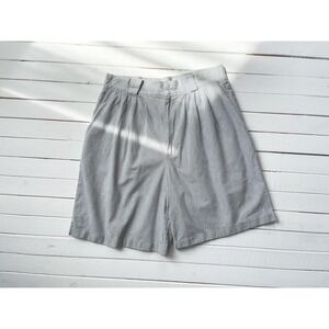 high waisted shorts 80s 90s vintage black white‎ striped cotton shorts